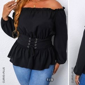 Off the shoulder peplum blouse